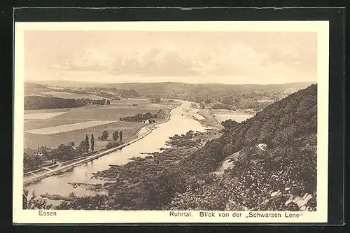 AK Essen / Ruhr, Blick von der Schwarzen Lene ins Ruhrtal