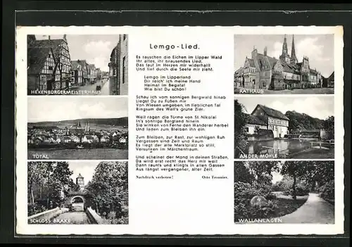 AK Lemgo, Hexenbürgermeisterhaus, Schloss Brake, an der Mühle, Rathaus