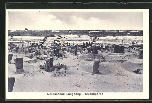 AK Langeoog, Strandpartie mit Strandkörben