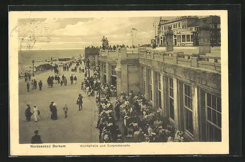 AK Borkum / Nordsee, Wandelhalle und Kurpromenade