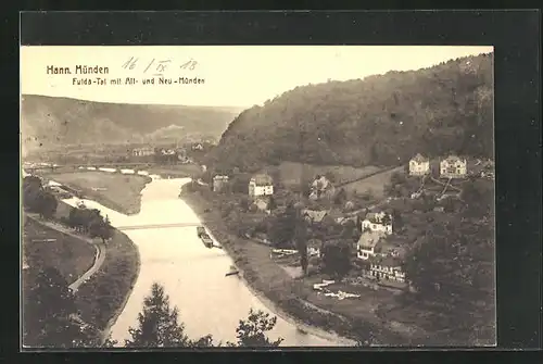 AK Hann. Münden, Blick in das Fulda-Tal