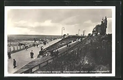 AK Borkum / Nordsee, Bürgermeister Kieviet-Strandpromenade