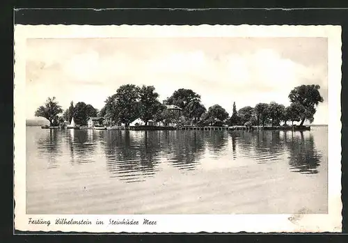 AK Steinhude am Meer, Blick zur Festung Wilhelmstein