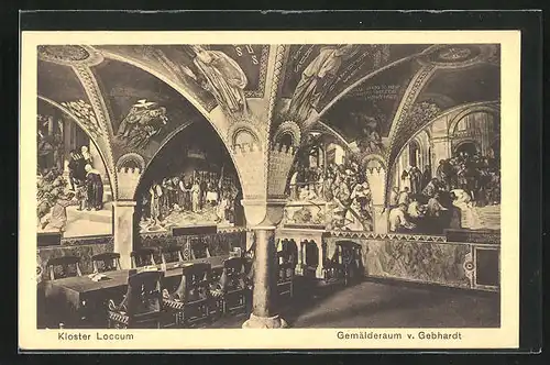 AK Loccum, Klosterinneres, Gemälderaum v. Gebhardt