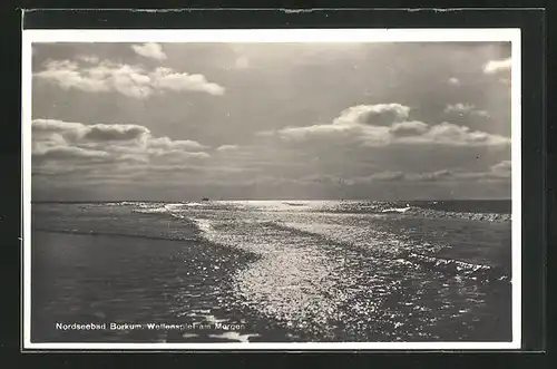 AK Borkum / Nordsee, Wellenspiel am Morgen