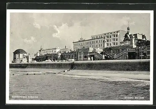 AK Borkum / Nordsee, Strand bei Ebbe