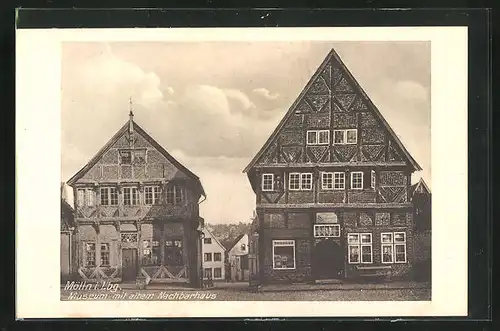 AK Mölln i. L., Museum mit altem Nachbarhaus