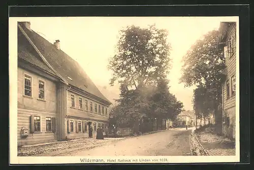 AK Wildemann /Harz, Hotel Rathaus mit Linden von 1039