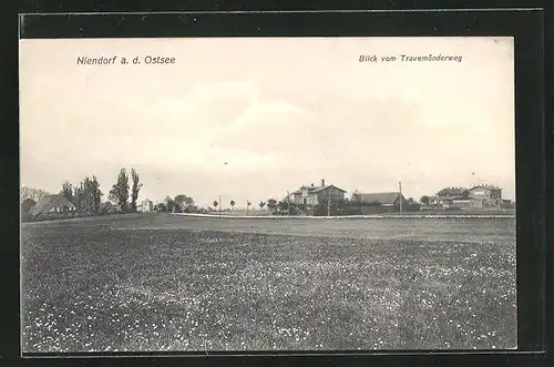 AK Niendorf a.d. Ostsee, Ortsansicht vom Travemünderweg gesehen