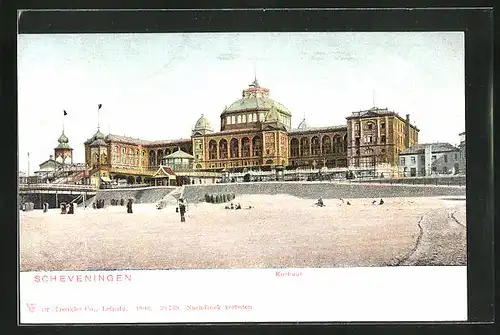 AK Scheveningen, Strand mit Blick zum Kurhaus