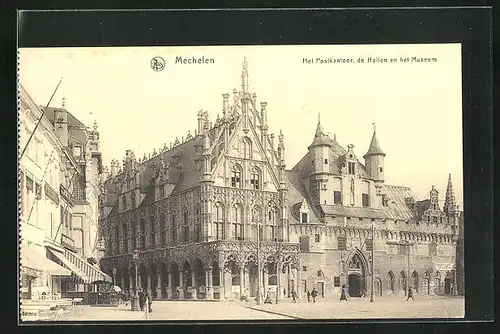 AK Mechelen, Het Postkantoor, de Hallen en het Museum