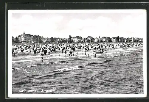 AK Swinemünde, Strandpanorama