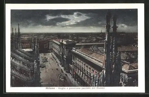AK Mailand, Guglie e panorama parziale dal Duomo