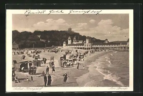 AK Heringsdorf / Ostsee, Badegäste am Strand