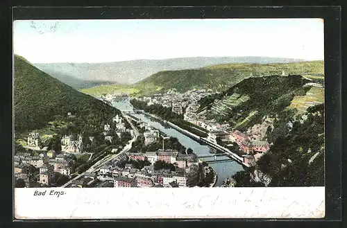 AK Ems, Ortsansicht aus der Vogelschau