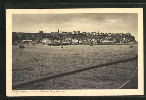 AK Helgoland, Blick vom Dampfer zur Küste