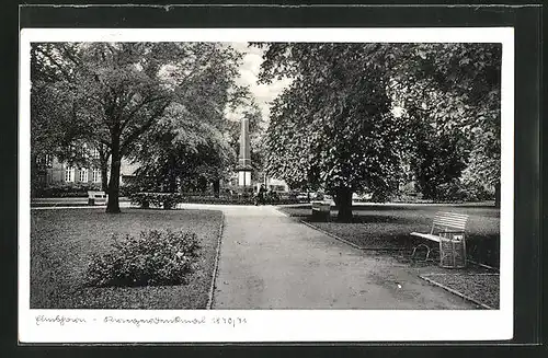 AK Elmshorn, Blick zum Kriegerdenkmal 1870 /71