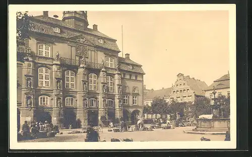 AK Lüneburg, Stadtplatz mit Rathaus