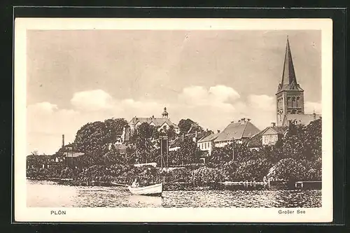 AK Plön i. H., Ortspartie am Grossen See