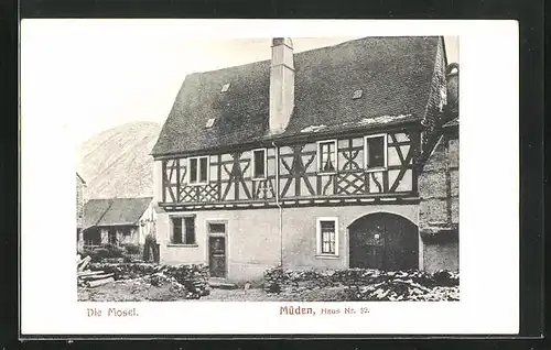 AK Müden / Mosel, altes Haus Nr. 52