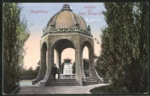 AK Magdeburg, Pavillon am Adolf Mittag-See