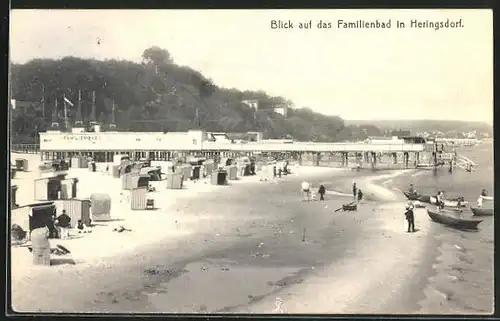 AK Heringsdorf, Badegäste am Familienbad