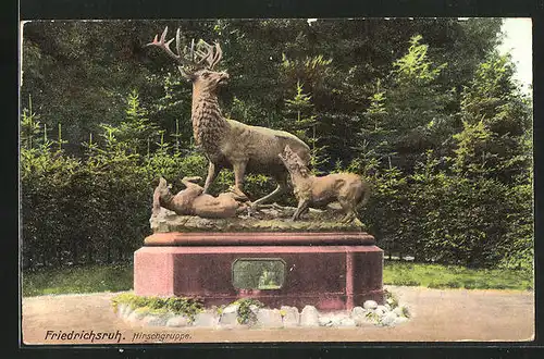 AK Friedrichsruh, das Denkmal der Hirschgruppe