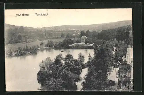 AK Bad Elster, der Pavillon am Gondelteich