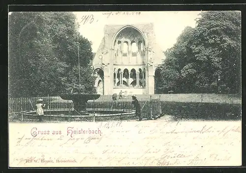 AK Heisterbach, an der Ruine im Park