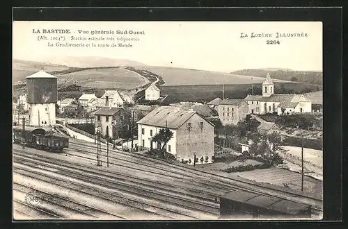 AK La Bastide, Vue generale Sud-Ouest, Blick auf den Bahnhof