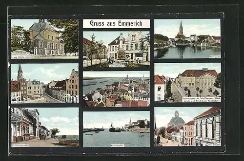 AK Emmerich a. Rh., Hafenpartie, am Steintor, Rheinansicht, Rheinpromenade, alter Markt