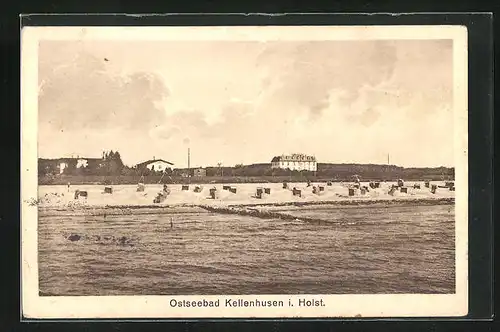 AK Kellenhusen / Holstein, Blick von der See auf den Strand