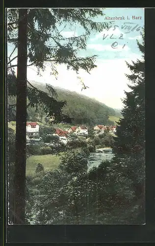 AK Altenbrak i. Harz, Gesamtansicht mit Flusspartie