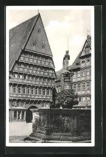 AK Hildesheim, Rolandbrunnen und Knochenhauer-Amtshaus