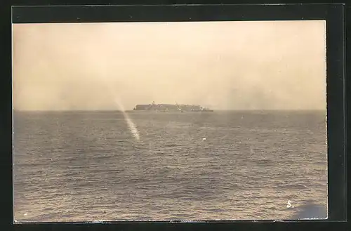 Foto-AK Helgoland, Panorama von der SMS Nürnberg aus