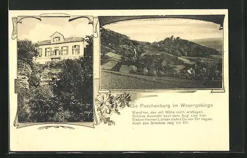 AK Paschenburg /Wesergebirge, Gesamtansicht & Paschenburg