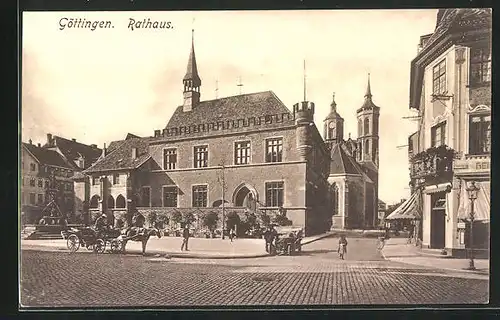 AK Göttingen, Blick zum Rathaus