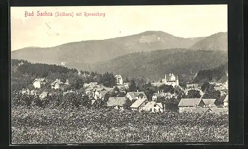 AK Bad Sachsa / Harz, Gesamtansicht mit Ravensberg