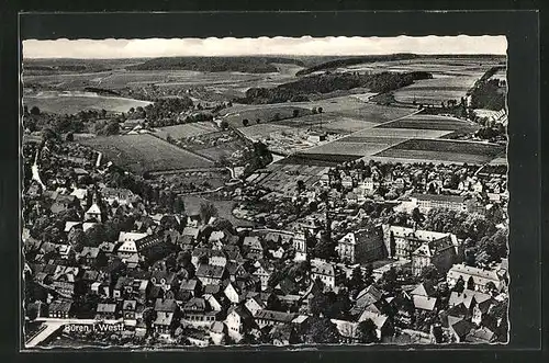 AK Büren / Westf., Luftaufnahme des Ortes