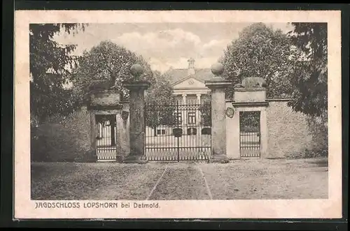 AK Detmold, Jagdschloss Lopshorn, Einfahrt