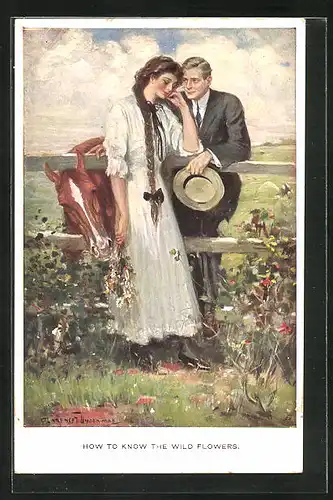 Künstler-AK Clarence F. Underwood: Liebesglück im Grünen