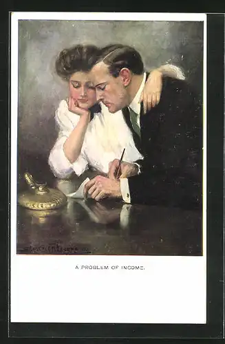 Künstler-AK Clarence F. Underwood: A Problem of Income