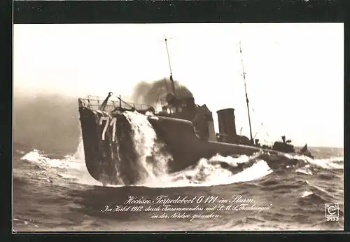 AK Hochsee Torpedoboot G171 im Sturm, Kriegsschiff