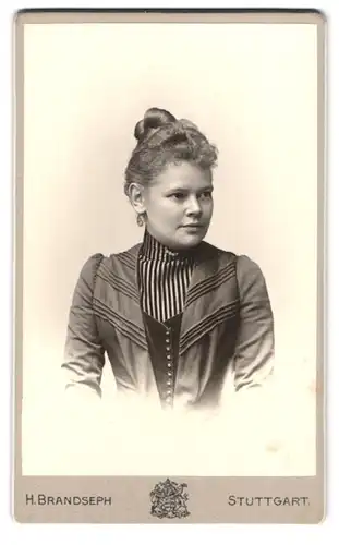 Fotografie Hermann Brandseph, Stuttgart, Marienstrasse 36, Portrait junge Dame im modischen Kleid