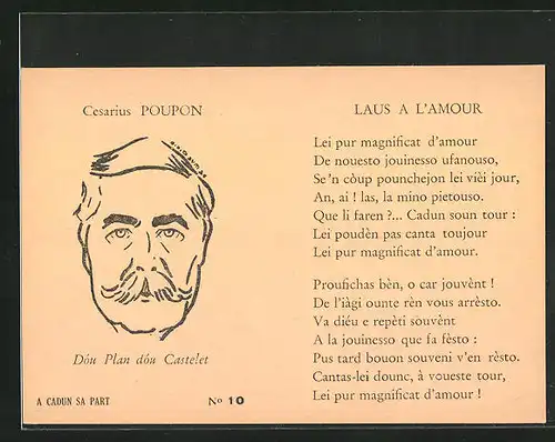 AK Cesarius Poupon, Dou Plan dou Castelet, Laus a l`Amour, Lei pur magnificat d`amour