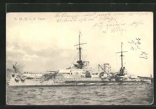 AK S. M. S. v. d. Tann, Kriegsschiff