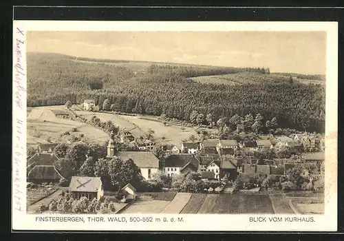 AK Finsterbergen /Thür. Wald, Blick vom Kurhaus auf den Ort