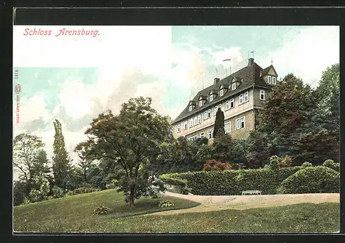 AK Rinteln, Schloss Arensburg vom Garten aus gesehen