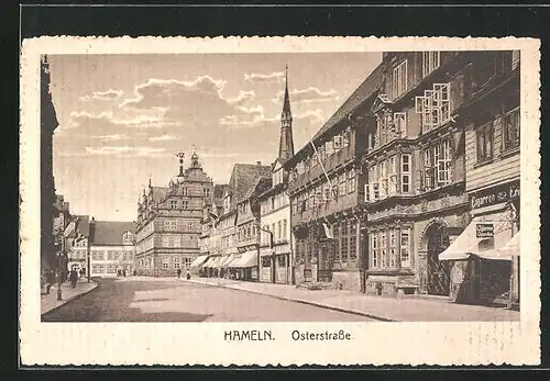 AK Hameln /Weser, Blick in die Osterstrasse