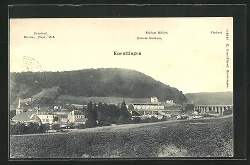 AK Kneuttingen, Teilansicht mit Viaduct, Hotel Bayr. Hof und Schloss Müller